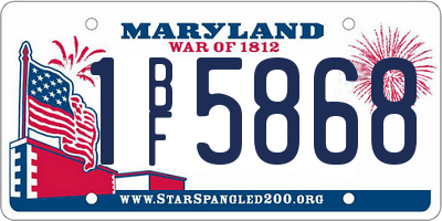 MD license plate 1BF5868