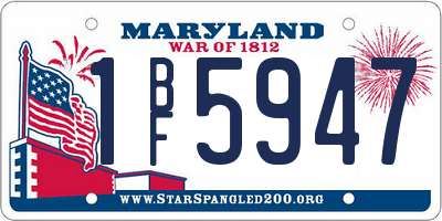 MD license plate 1BF5947