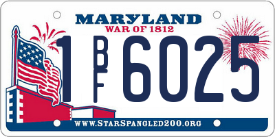 MD license plate 1BF6025
