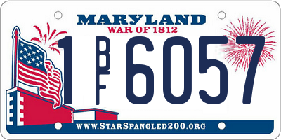 MD license plate 1BF6057