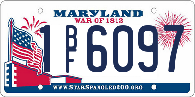 MD license plate 1BF6097