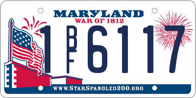 MD license plate 1BF6117