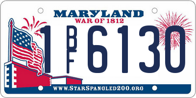 MD license plate 1BF6130