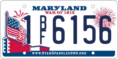 MD license plate 1BF6156