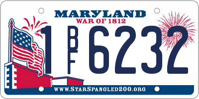 MD license plate 1BF6232