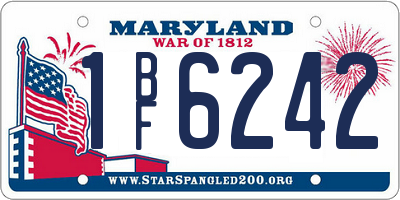MD license plate 1BF6242