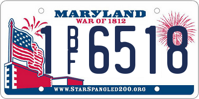 MD license plate 1BF6518