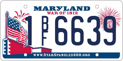 MD license plate 1BF6639