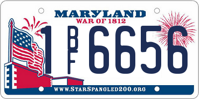 MD license plate 1BF6656