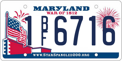 MD license plate 1BF6716