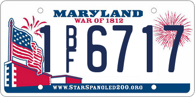 MD license plate 1BF6717