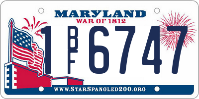 MD license plate 1BF6747