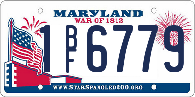 MD license plate 1BF6779