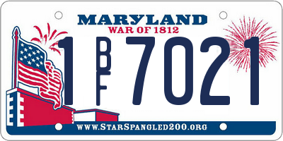 MD license plate 1BF7021