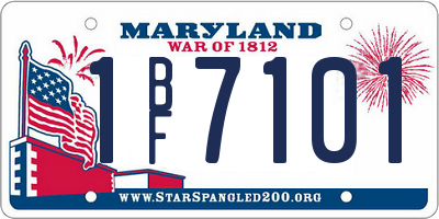 MD license plate 1BF7101