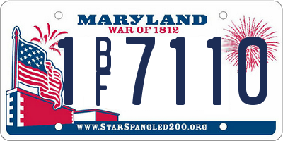 MD license plate 1BF7110