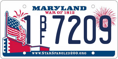 MD license plate 1BF7209