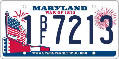MD license plate 1BF7213