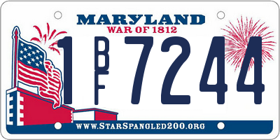 MD license plate 1BF7244
