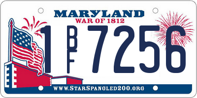 MD license plate 1BF7256