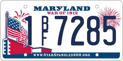 MD license plate 1BF7285