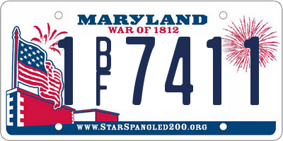 MD license plate 1BF7411