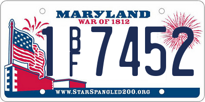 MD license plate 1BF7452