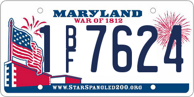 MD license plate 1BF7624