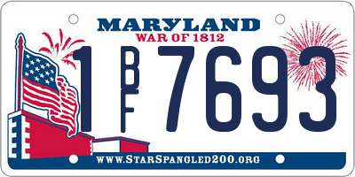 MD license plate 1BF7693