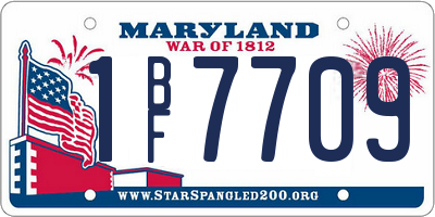 MD license plate 1BF7709