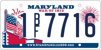 MD license plate 1BF7716