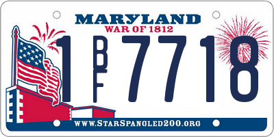 MD license plate 1BF7718