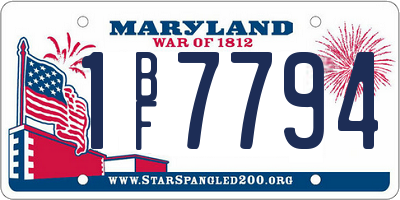 MD license plate 1BF7794