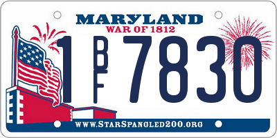 MD license plate 1BF7830