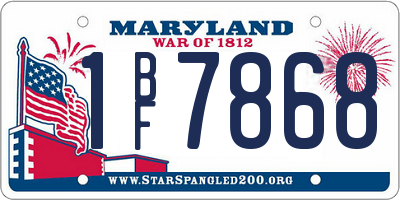 MD license plate 1BF7868