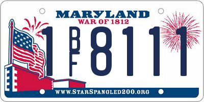 MD license plate 1BF8111