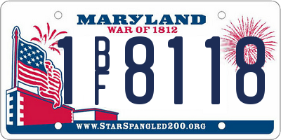 MD license plate 1BF8118
