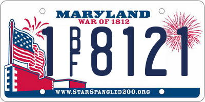 MD license plate 1BF8121