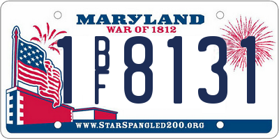 MD license plate 1BF8131