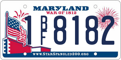 MD license plate 1BF8182
