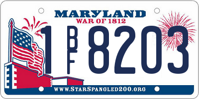 MD license plate 1BF8203