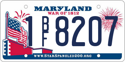 MD license plate 1BF8207