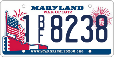 MD license plate 1BF8238