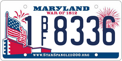 MD license plate 1BF8336