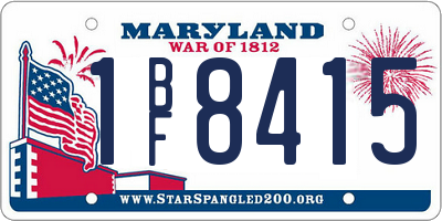 MD license plate 1BF8415
