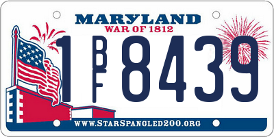 MD license plate 1BF8439