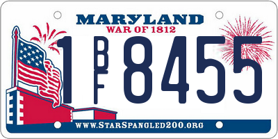MD license plate 1BF8455