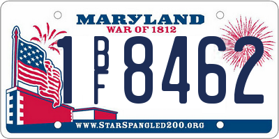 MD license plate 1BF8462