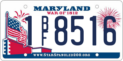 MD license plate 1BF8516