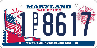 MD license plate 1BF8617